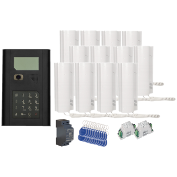 ZESTAW WIDEODOMOFONOWY CYFROWY PROEL KDC3905V CZARNY + 12x PC-512V + HDR-30-24 + 2x RV4/6EL